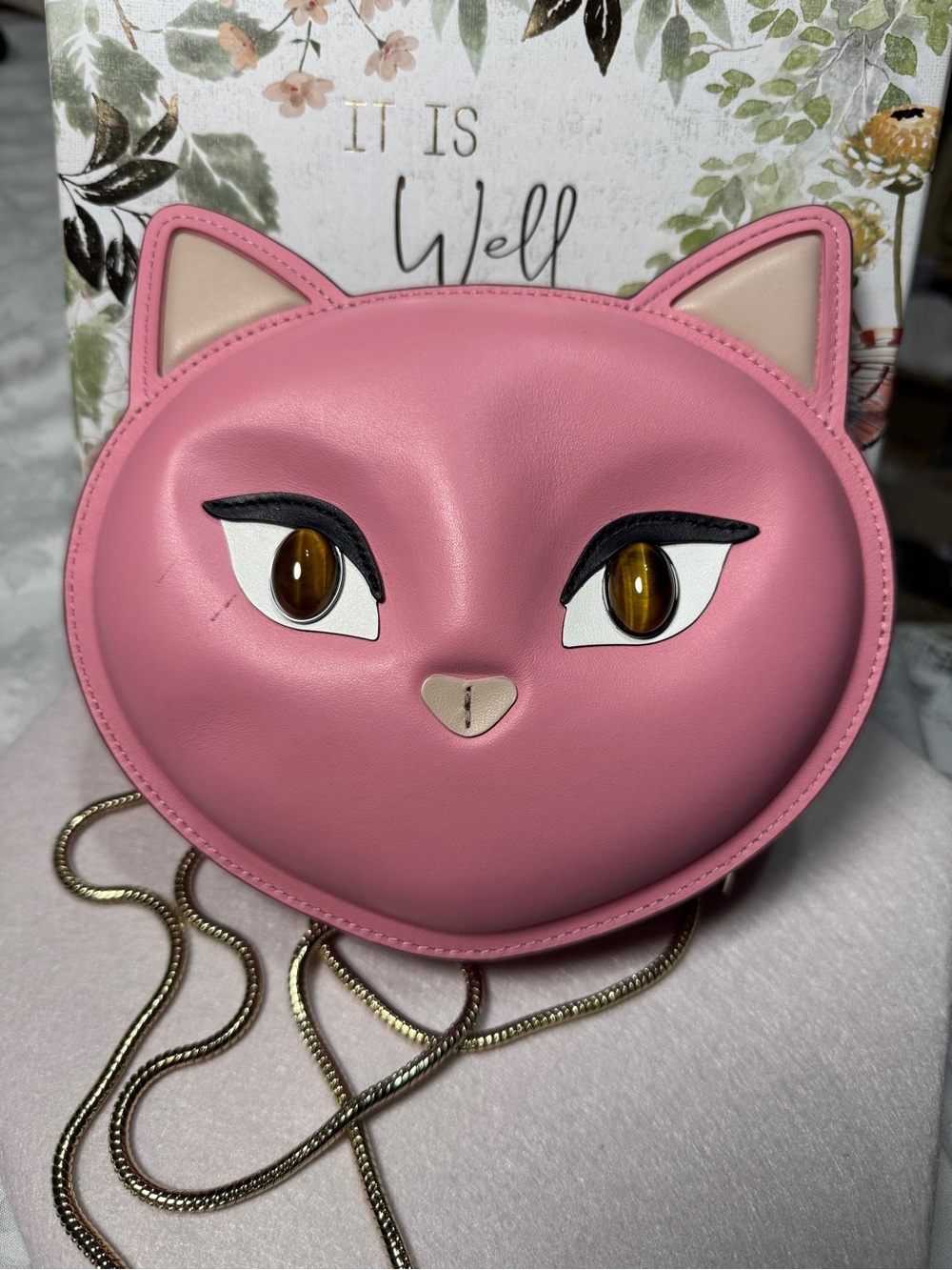 Kate Spade Meow Cat Rare Pink Cat Crossbody Purse